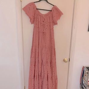 NWT Innika Choo eyelet maxi 'peasant dress'